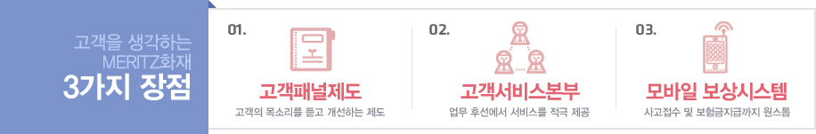 고객을 생각하는 meritz화재 3가지 장점